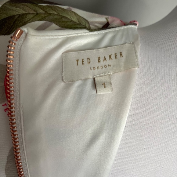 Ted Baker Areea Peach Blossom Leaves Sheath Pencil Cocktail Sheath Dress Small - Picture 16 of 16